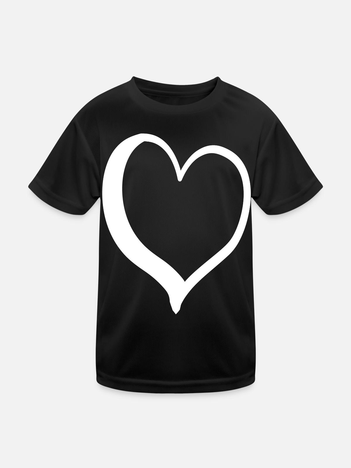 White Noble Heart - Kids Functional T-Shirt - black - Front