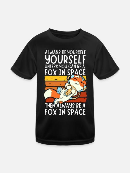 Soyez toujours vous-même - Astronaute Fox dans l’espace - T-shirt sport Enfant - noir - Devant