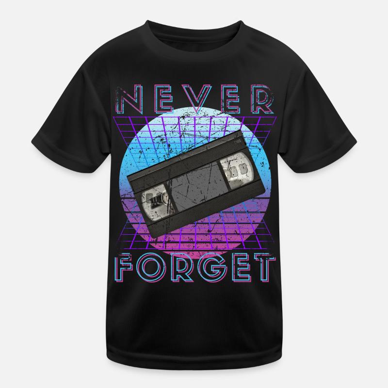 Never Forget Retro 80er 90er Nostalgie Kinder Funktions-T-Shirt