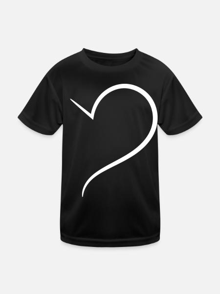 Noble Demi-Cœur Blanc - T-shirt sport Enfant - noir - Devant