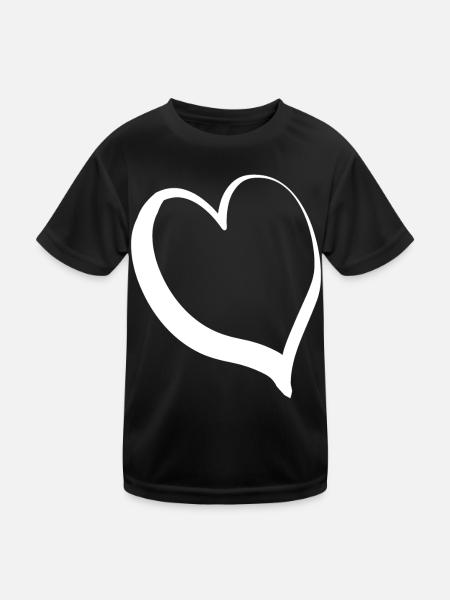 Cœur blanc et froid - T-shirt sport Enfant - noir - Devant