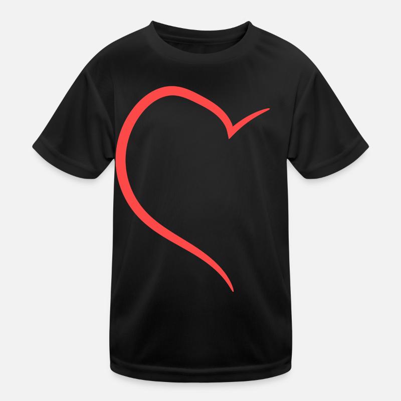 Half Heart In Red Design Kids Functional T-Shirt