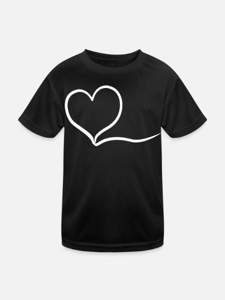 Noble Cœur Blanc - T-shirt sport Enfant - noir - Devant