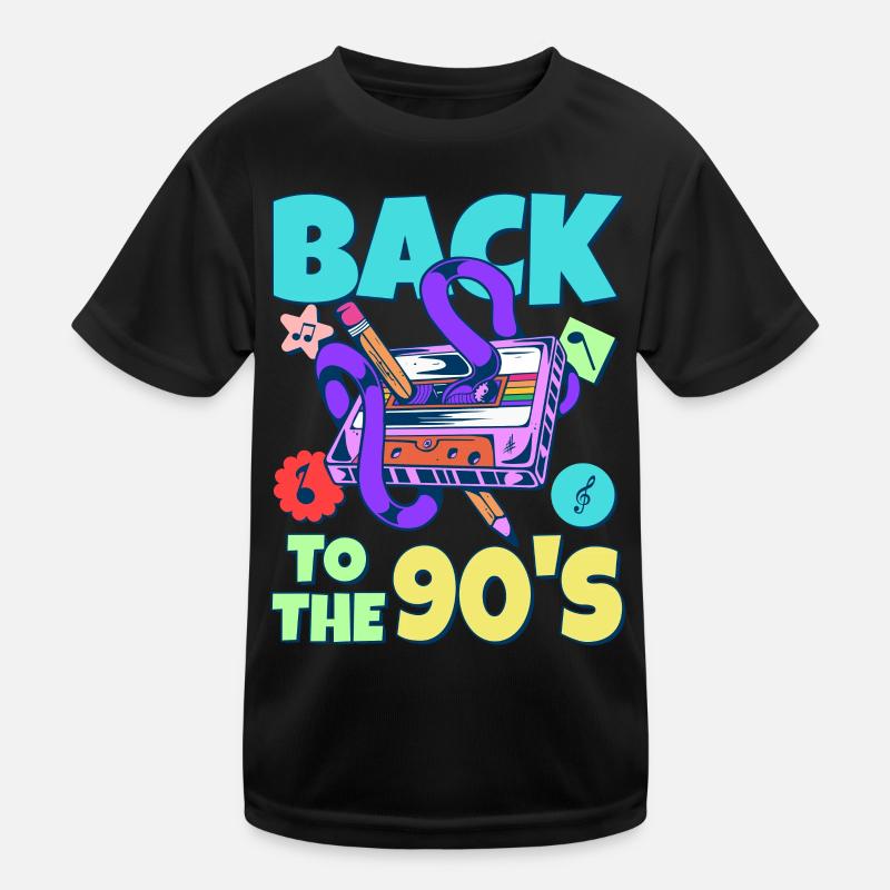 90er Jahre Outfit Party 90s Mottoparty Kassette Kinder Funktions-T-Shirt