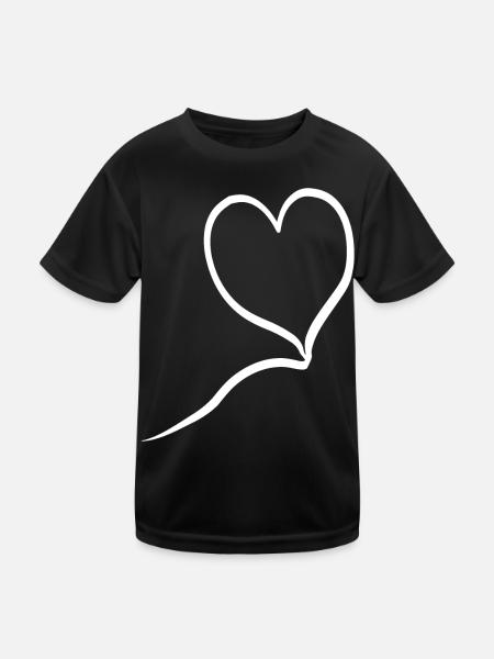 Cœur blanc dans la conception de ballons - T-shirt sport Enfant - noir - Devant