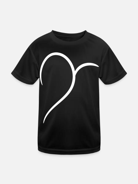Cool Half White Heart - T-shirt sport Enfant - noir - Devant