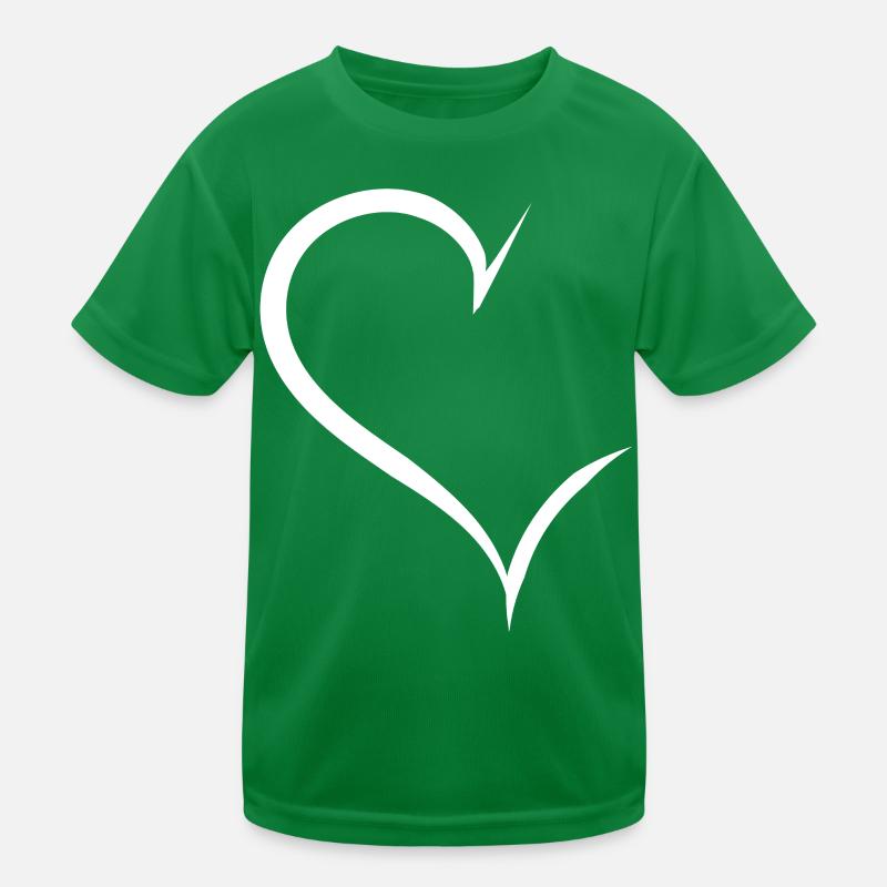 Cool Half White Heart T-shirt sport Enfant
