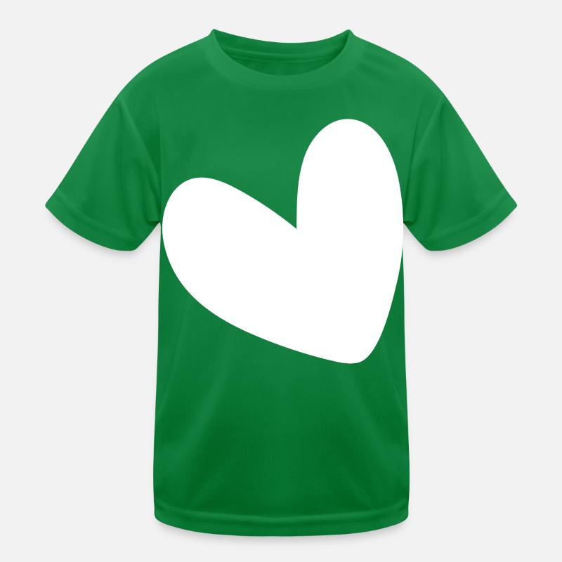 Simple White Heart Kids Functional T-Shirt