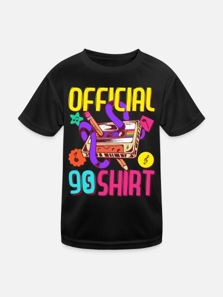 90s Outfit Party 90's MottoParty 1990 - Kids Functional T-Shirt - black - Front