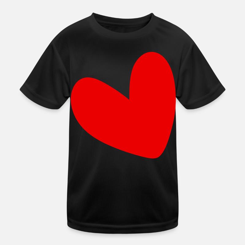 Rotes Herz Kinder Funktions-T-Shirt