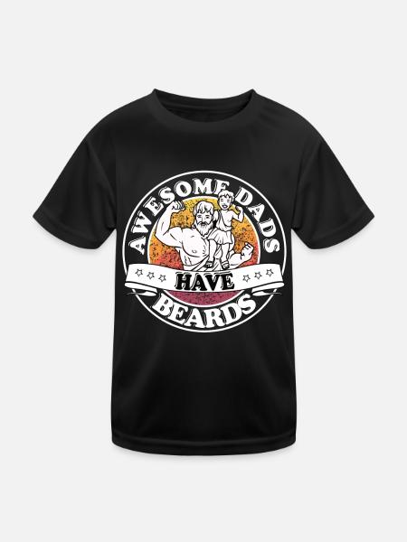 Awesome dads have beards - Kids Functional T-Shirt - black - Front