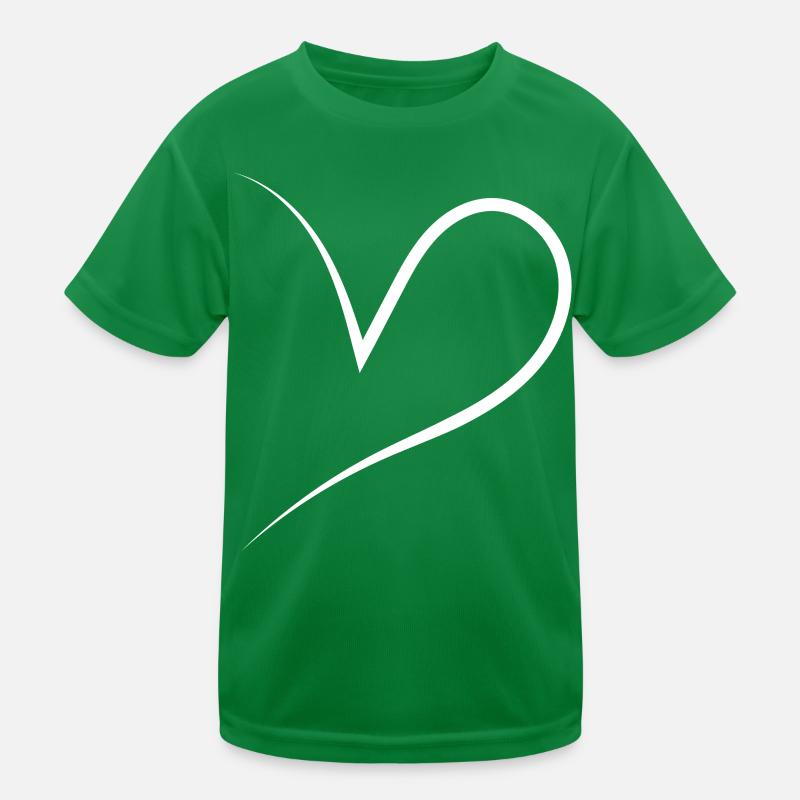 Half Heart White Kids Functional T-Shirt