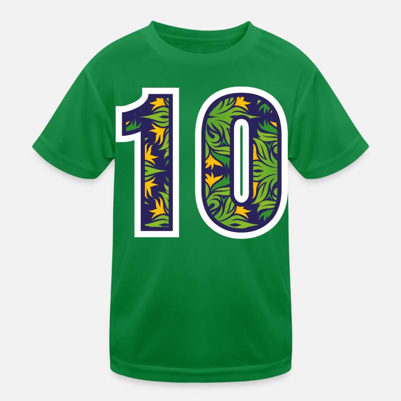 Numéro 10 Conception verte T-shirt sport Enfant