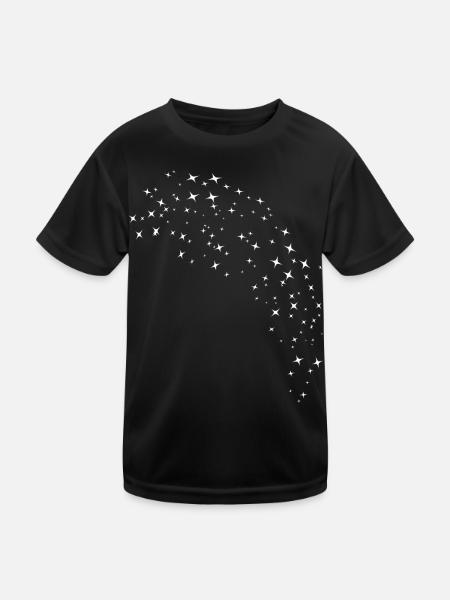 Weisser Sternenhimmel - Kinder Funktions-T-Shirt - Schwarz