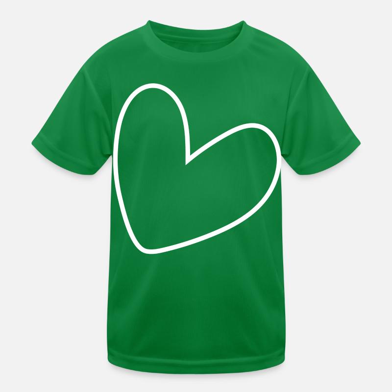 Simple White Heart Kids Functional T-Shirt