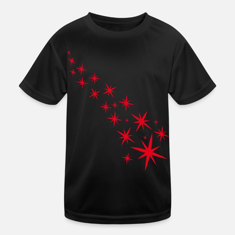 Roter Sternenhimmel Kinder Funktions-T-Shirt