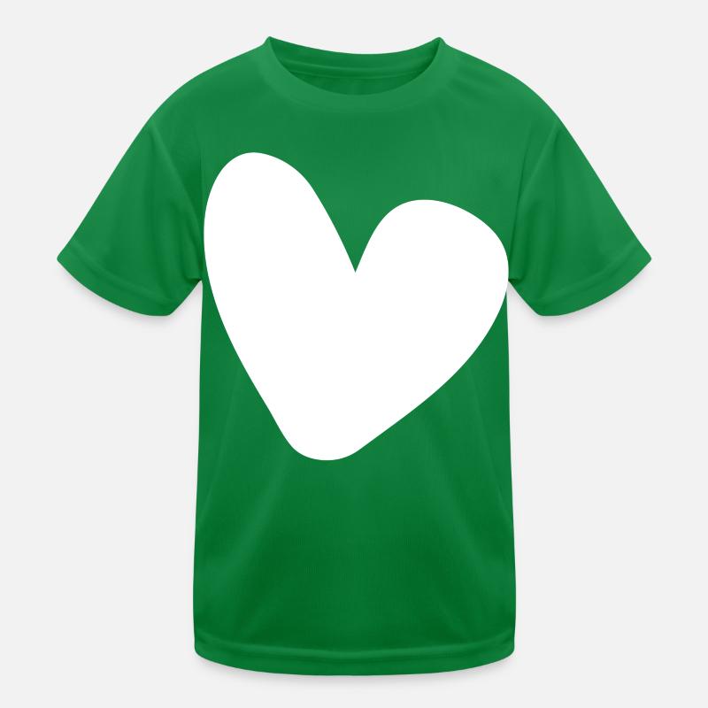Weisses Herz Einfaches Design Kinder Funktions-T-Shirt