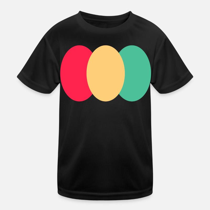 Three Oval- Red - Yellow - Green Kids Functional T-Shirt