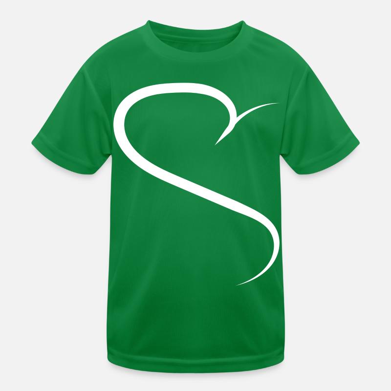 Half Heart White Design Kids Functional T-Shirt