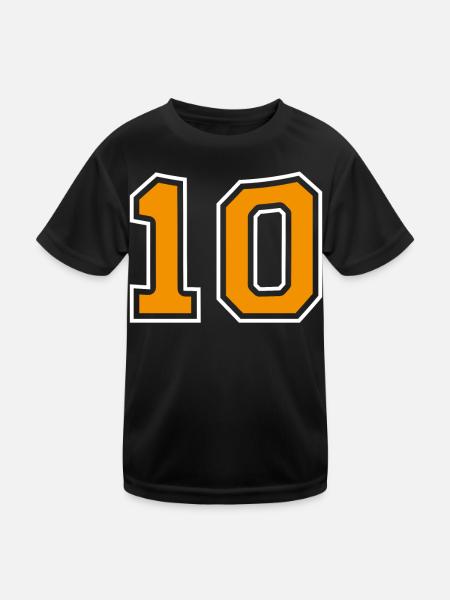 10 Oranges Design - Kinder Funktions-T-Shirt - Schwarz - Vorne