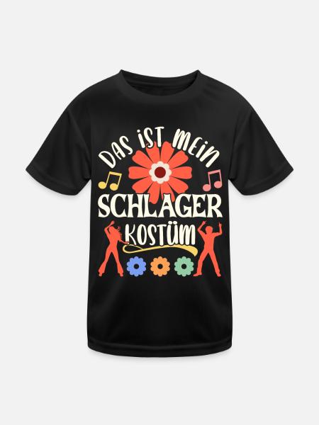 Schlager Schlagermusik Schlagerfan Party Kostüm - Kinder Funktions-T-Shirt - Schwarz - Vorne