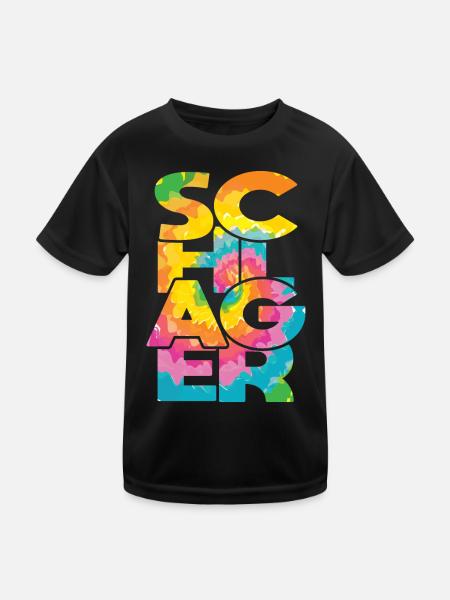 Schlager Schlagerfan Schlagermusik Schlagerparty - Kinder Funktions-T-Shirt - Schwarz - Vorne