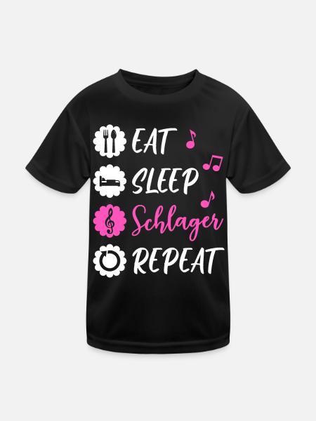 Schlager Schlagermusik Schlagerfan Schlagerparty - Kinder Funktions-T-Shirt - Schwarz - Vorne