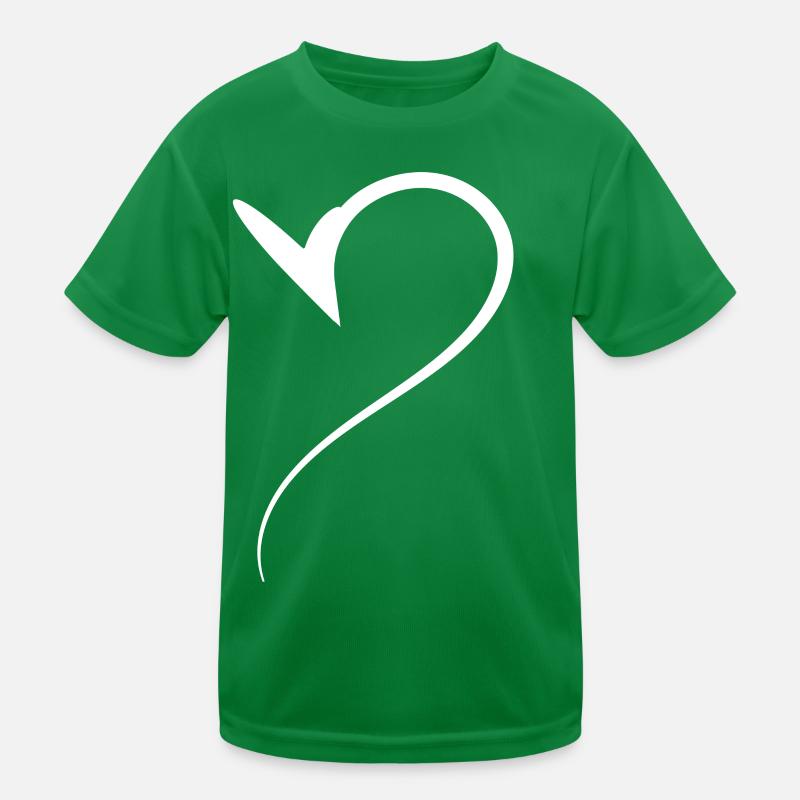 Half Heart White Kids Functional T-Shirt