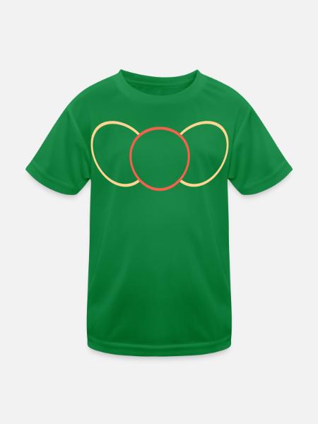Oval Yellow -Red - Yellow - Kids Functional T-Shirt - kelly green - Front