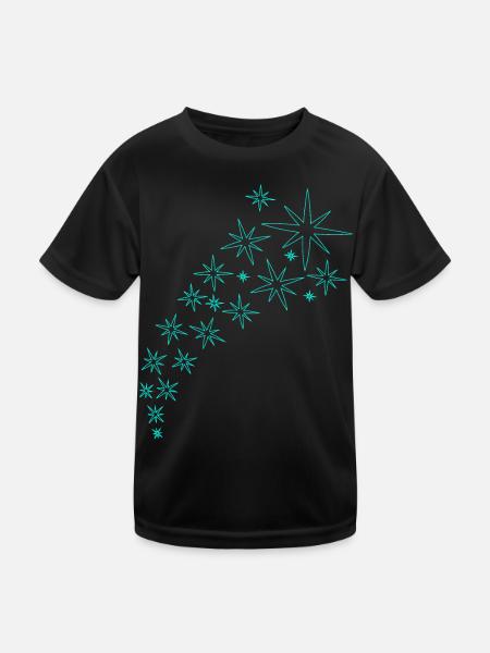 Star Arch Mint Green Design - Kids Functional T-Shirt - black - Front