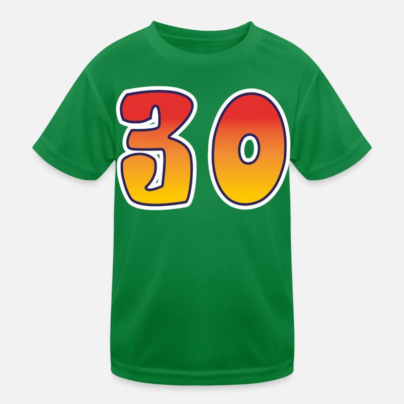 Zahl 30 Rot - Oranges Design Kinder Funktions-T-Shirt