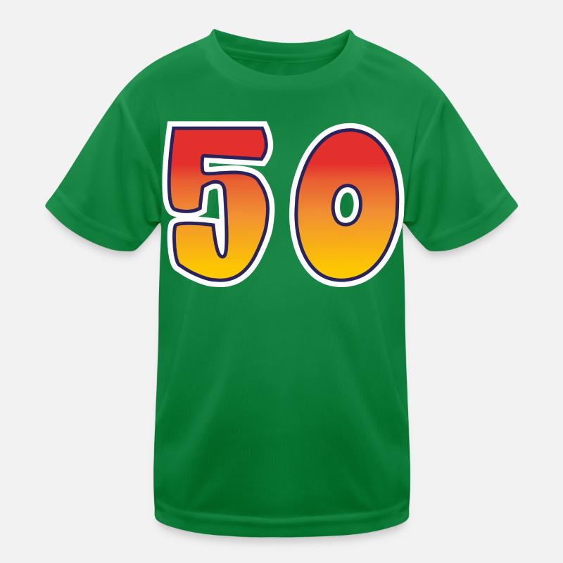 Zahl 50 Rot - Oranges Design Kinder Funktions-T-Shirt