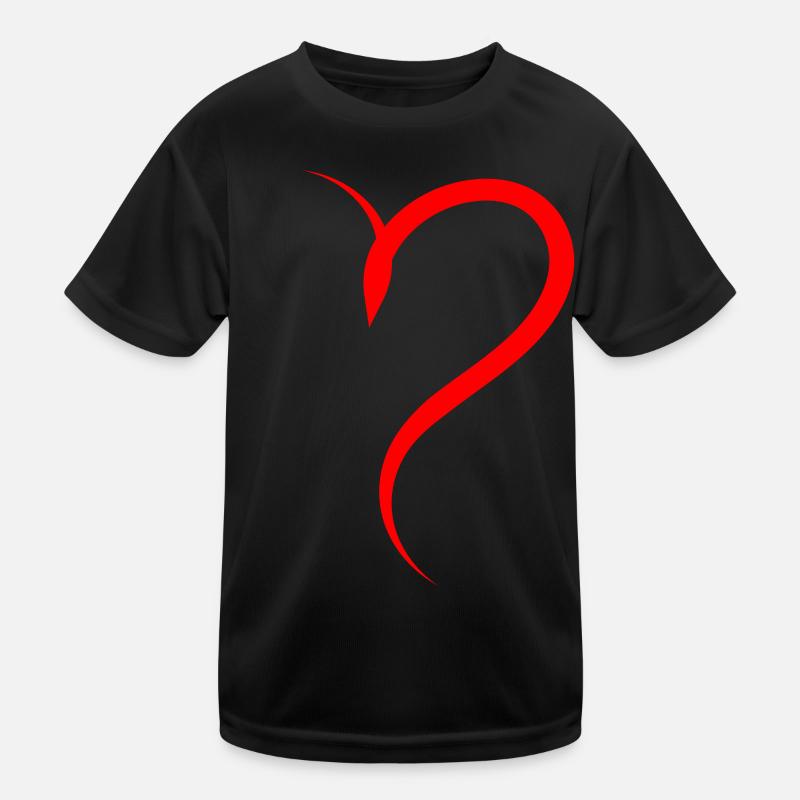 Halbes Rotes Herz Kinder Funktions-T-Shirt