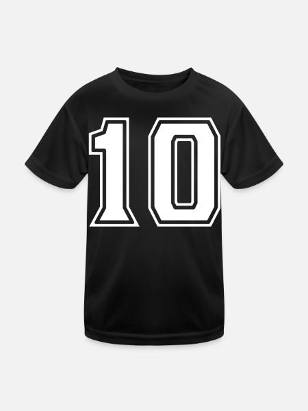 Weisse 10 - Kinder Funktions-T-Shirt - Schwarz - Vorne