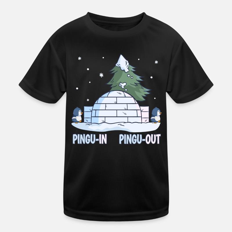 Penguin Pun Snow Winter Pengu-In Pengu-Out Kids Functional T-Shirt