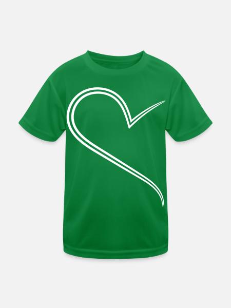 Façon demi-cœur simple - T-shirt sport Enfant - vert - Devant
