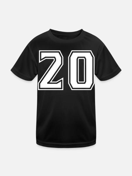 20 white design - Kids Functional T-Shirt - black - Front