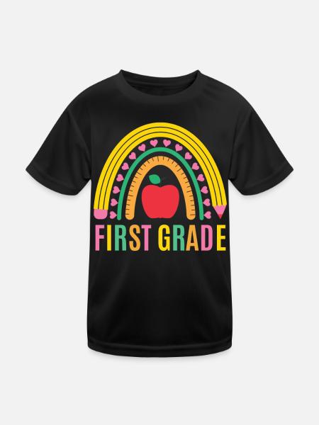 First grade teachers back to school - Kids Functional T-Shirt - black - Front