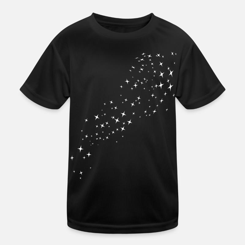 Sternenstaub Weiss - Kinder Funktions-T-Shirt - Schwarz