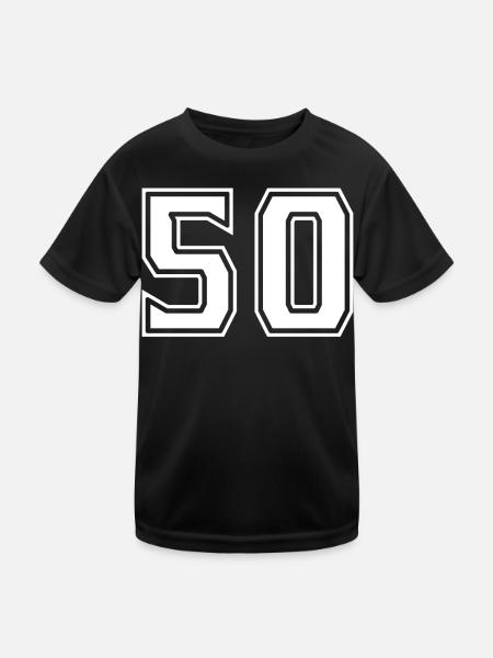 50 Weiss Simpel Design - Kinder Funktions-T-Shirt - Schwarz - Vorne