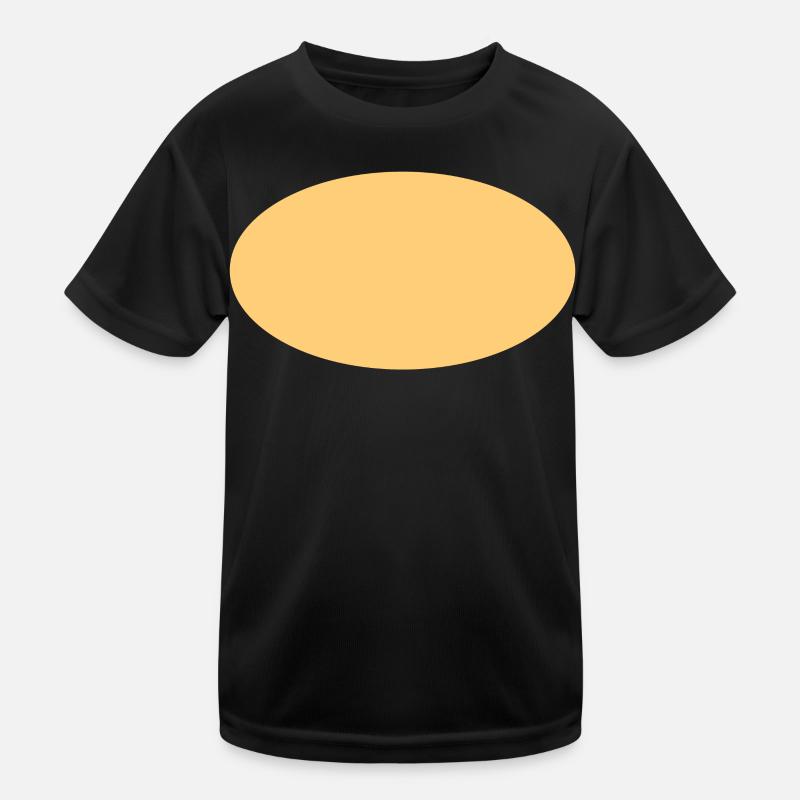 Yellow Oval Simple Design Kids Functional T-Shirt