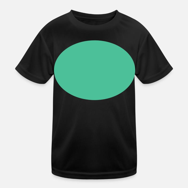 Green Oval Simple Design Kids Functional T-Shirt