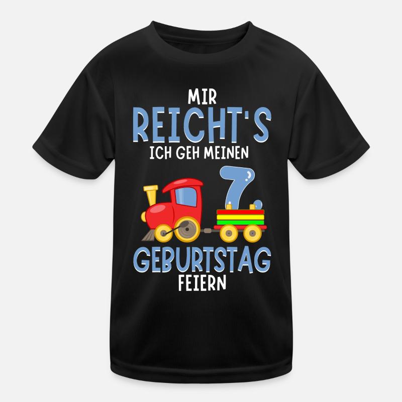 7. Geburtstag Geburtstagsgeschenk mit Eisenbahn Kinder Funktions-T-Shirt