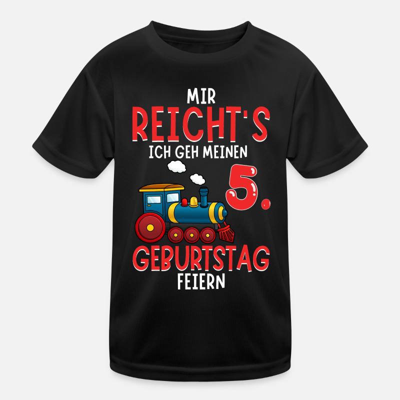 5. Geburtstag Geburtstagsgeschenk mit Eisenbahn Kinder Funktions-T-Shirt