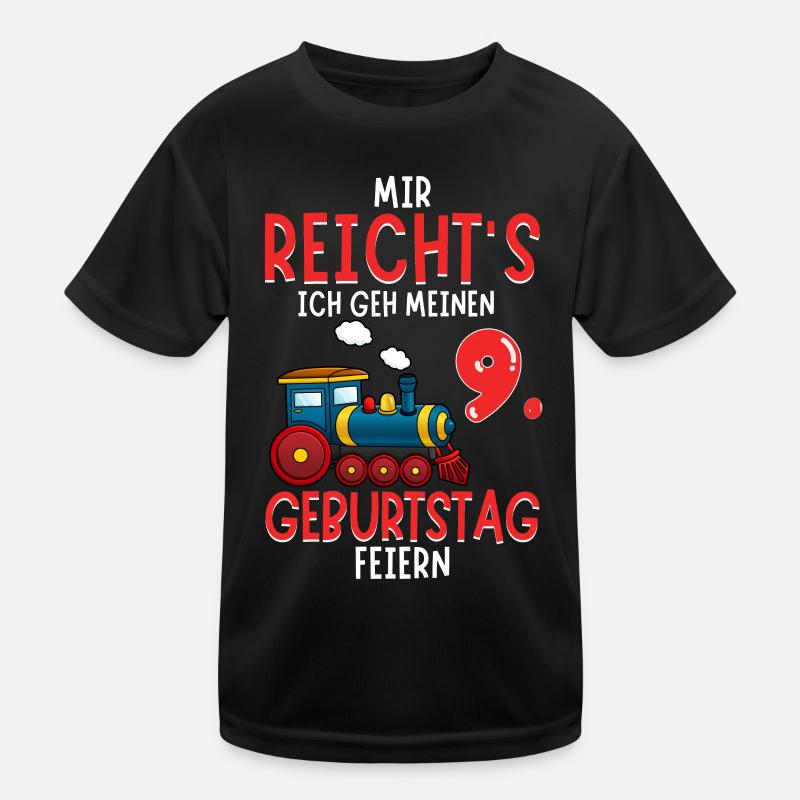 9. Geburtstag Geburtstagsgeschenk mit Eisenbahn Kinder Funktions-T-Shirt