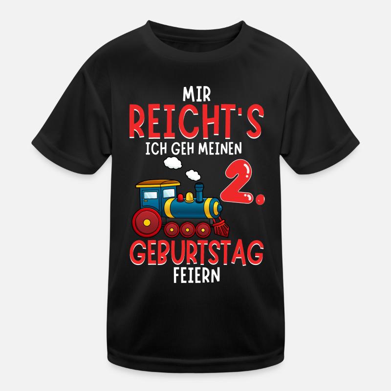 2. Geburtstag Geburtstagsgeschenk mit Eisenbahn Kinder Funktions-T-Shirt