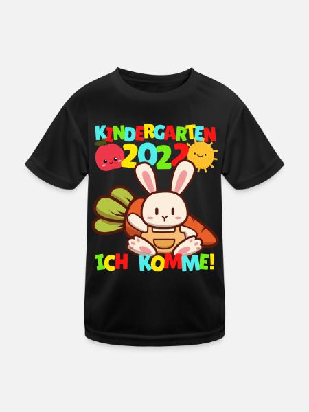 Kindergarten I'm coming Rabbit Kindergarten child 2022 - Kids Functional T-Shirt - black - Front