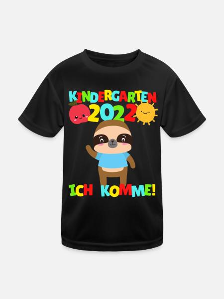 Kindergarten I'm coming Sloth Kindergarten Child 2022 - Kids Functional T-Shirt - black - Front