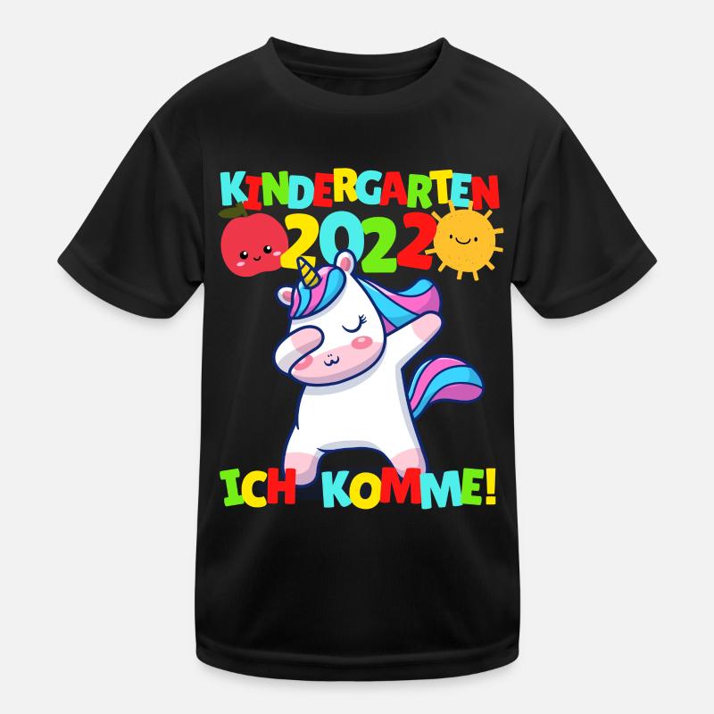 Kindergarten ich komme Einhorn Kindergartenkind Kinder Funktions-T-Shirt