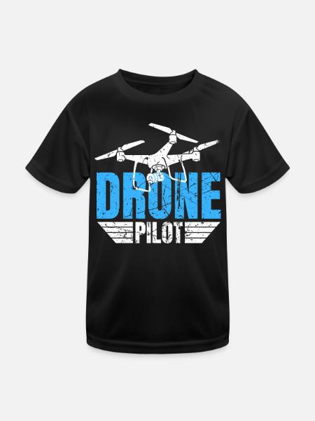 Drone Drone Pilote Drone Opérateur Quadcopter - T-shirt sport Enfant - noir - Devant